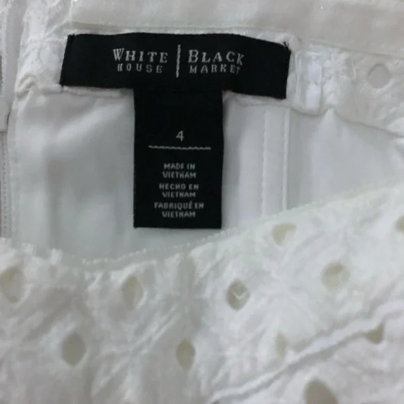 White House Black Market Ivory Eyelet Dress - Picture 2 of 4
